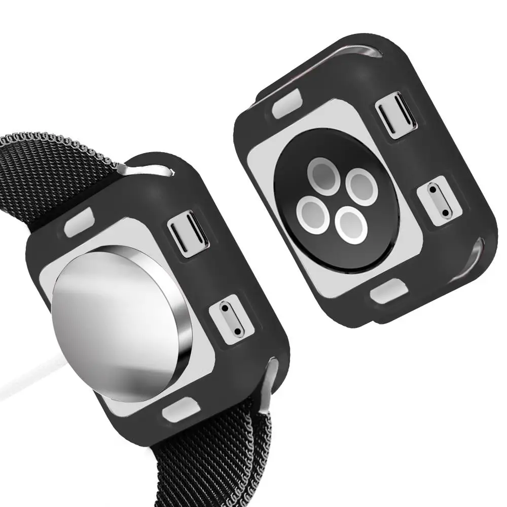 Мягкий силиконовый чехол для Apple Watch 3 2 1 38 мм 42 защитный с полным покрытием iWatch 5 4 44