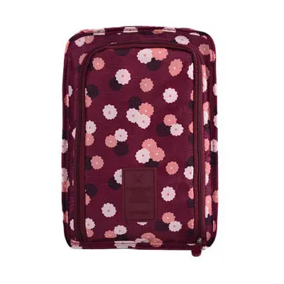 Burgundy Flower Ультра легкий полиэстер унисекс аксессуары для путешествий Портативные водонепроницаемые молнии тонкие дорожные сумки для обуви - Цвет: Burgundy Flower