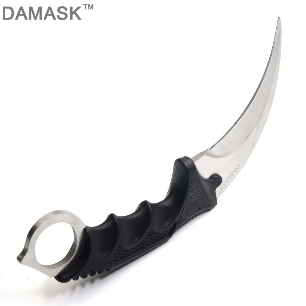 Дамасский Karambit нож CS GO counter strike Выживание пластиковая ручка стальной Открытый