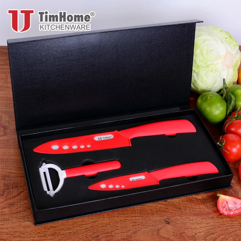 

top quality As Gifts Zirconia kitchen knife set Ceramic Knife set 4" 6" inch+ Peeler+Covers