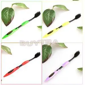 

4PCS/Pack High Quality Bamboo Charcoal Nano Toothbrush Double Ultra Soft Toothbrush for Oral Care