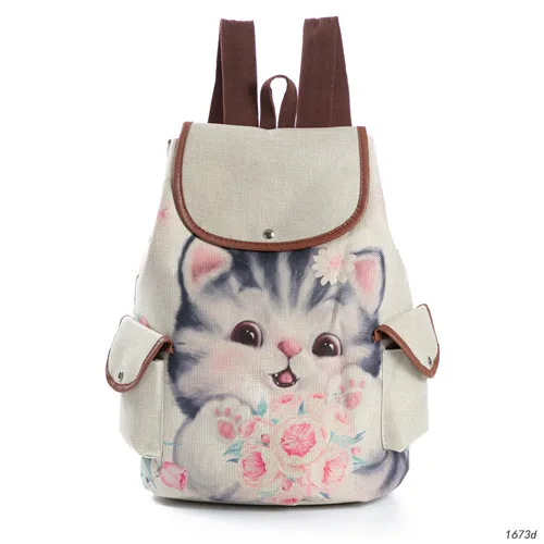 1673d Miyahouse розовый рюкзак с принтом единорога льняная школьная сумка с кулиской для подростков девочек Повседневный Цветочный рюкзак с принтом для дам - Цвет: 1673d