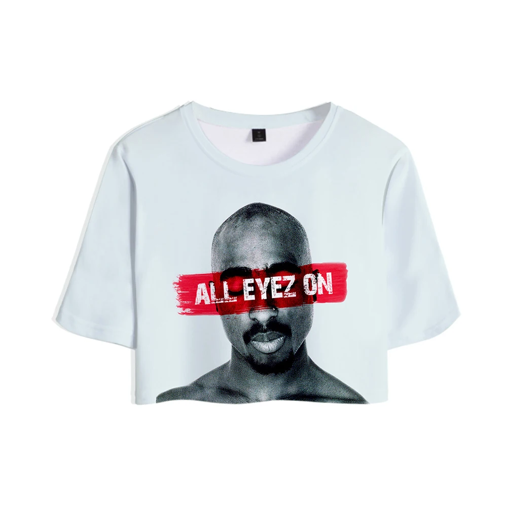 Новинка 2019 топы Rapper 2pac с 3D принтом футболка для девушек растениями короткая женская сексуальная одежда