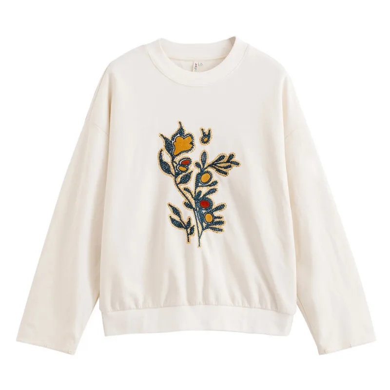 INMAN Спортивная повседневная спортивная толстовка свободного покроя с вышивкой и аппликацией