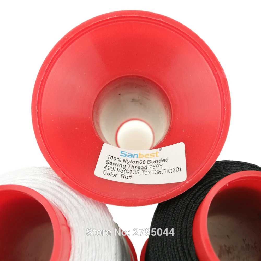 Нить для шитья Sanbest TEX138 Tkt20 420D/3 750Y высокопрочная скрепленная нить Nylon66 непрерывная