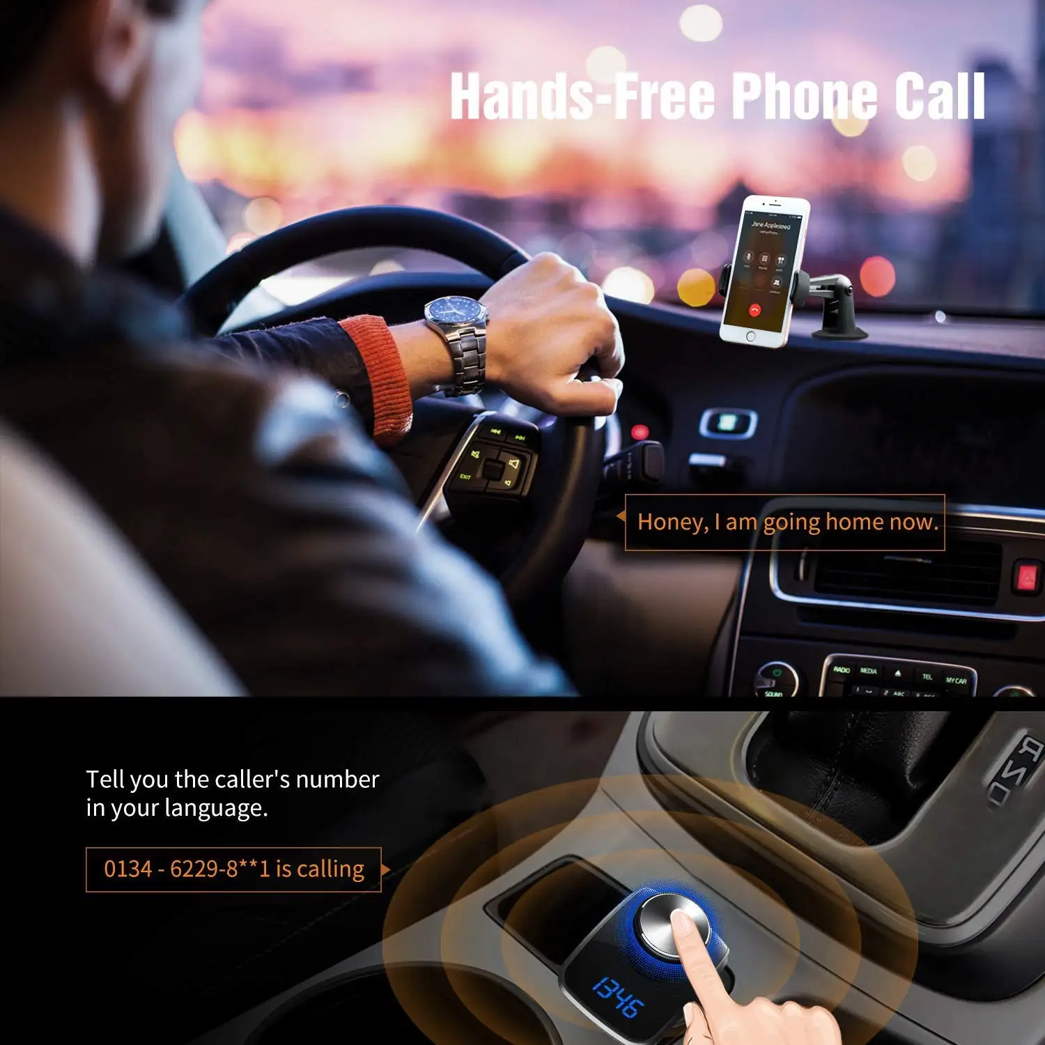 SRUIK Bluetooth fm-передатчик беспроводной Bluetooth 4,2 автомобильный Радио адаптер автомобильный комплект громкой связи вызов 3 usb порта Поддержка TF карты