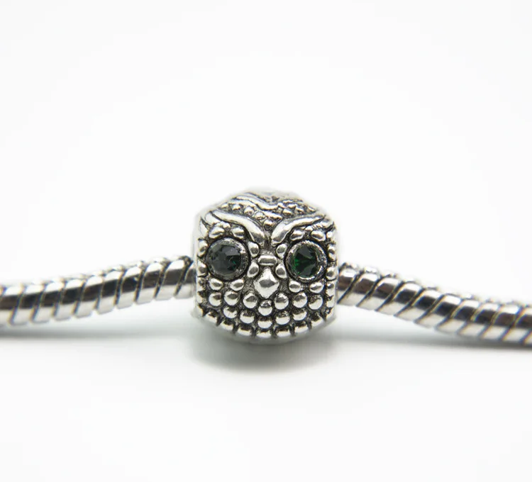 Зеленый Кристалл глаз Сова Европейские Бусины Diy бусины амулеты подходят