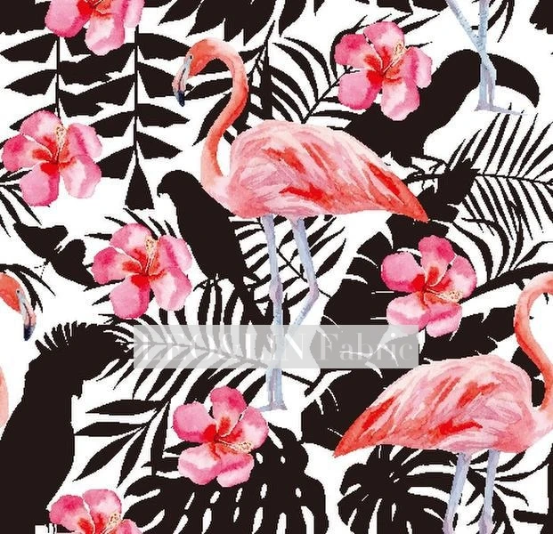 LEO &amp LIN Scarlet Flamingo шифон Европейская пряжа черный лист полиэфирное волокно