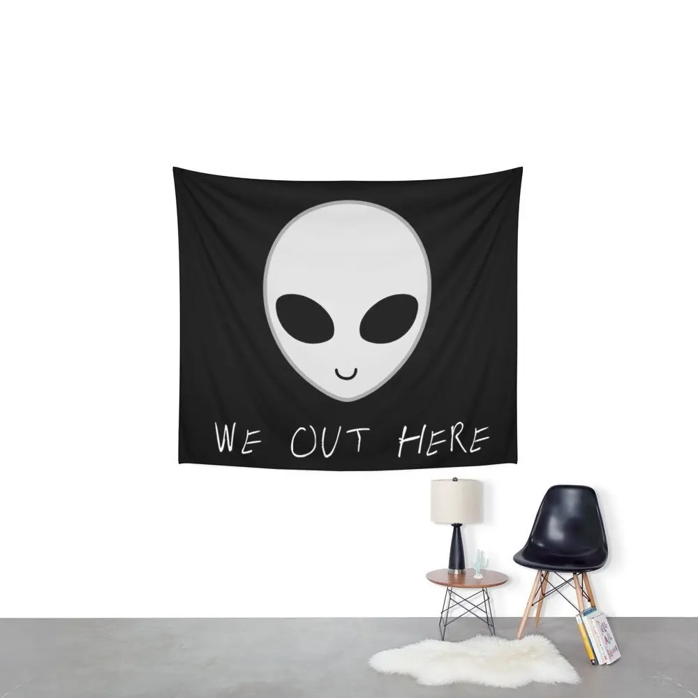 We Out Here-гобелен с инопланетянами для свадебной вечеринки подарок покрывало
