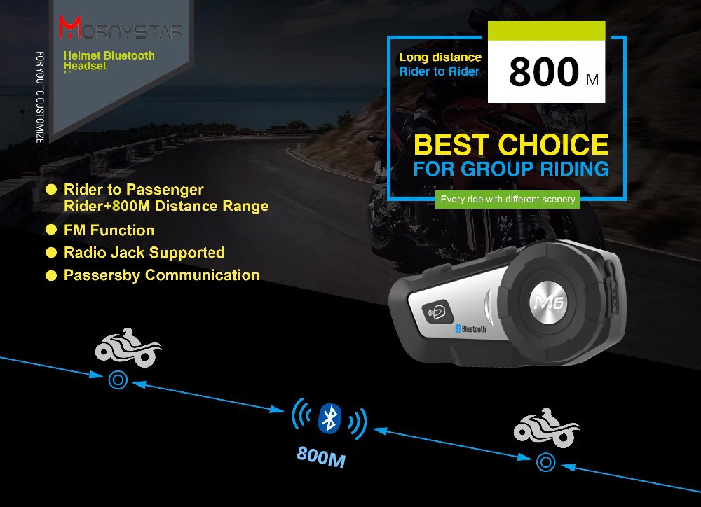2 шт Mornystar M6 мотоциклетный домофон Bluetooth шлем гарнитура FM 2 Rider BT переговорные Moto Intercomunicador+ мягкий микрофон