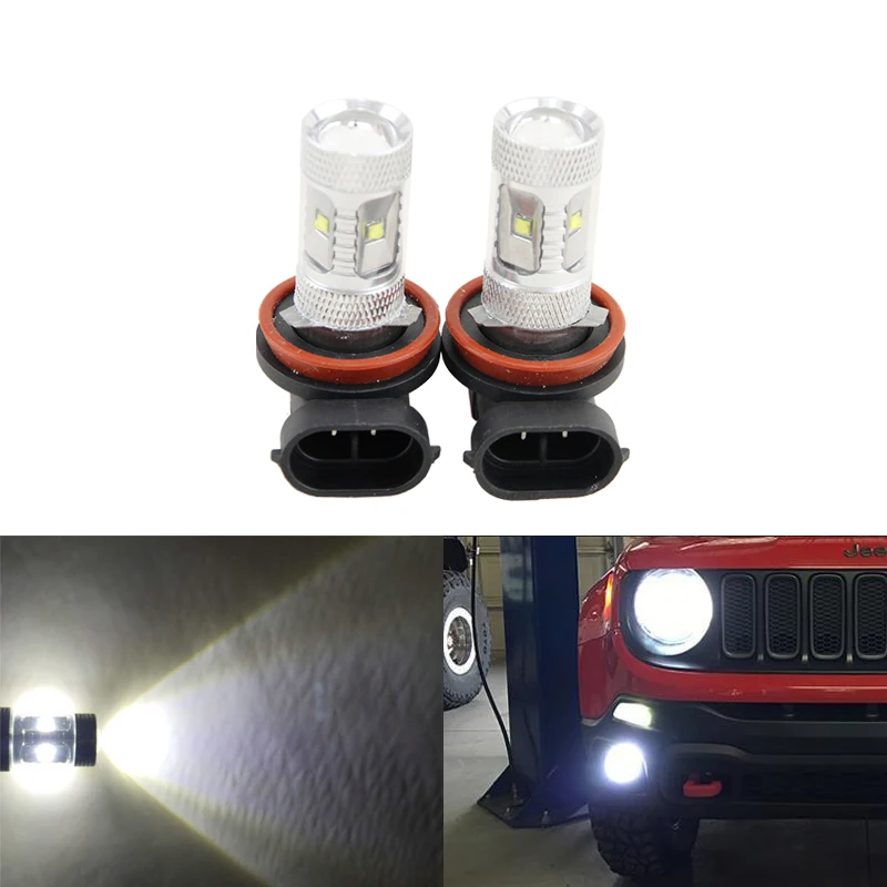 2 шт. Ксеноновые белые 30 Вт светодиодные лампы для Jeep Renegade 2015 Up