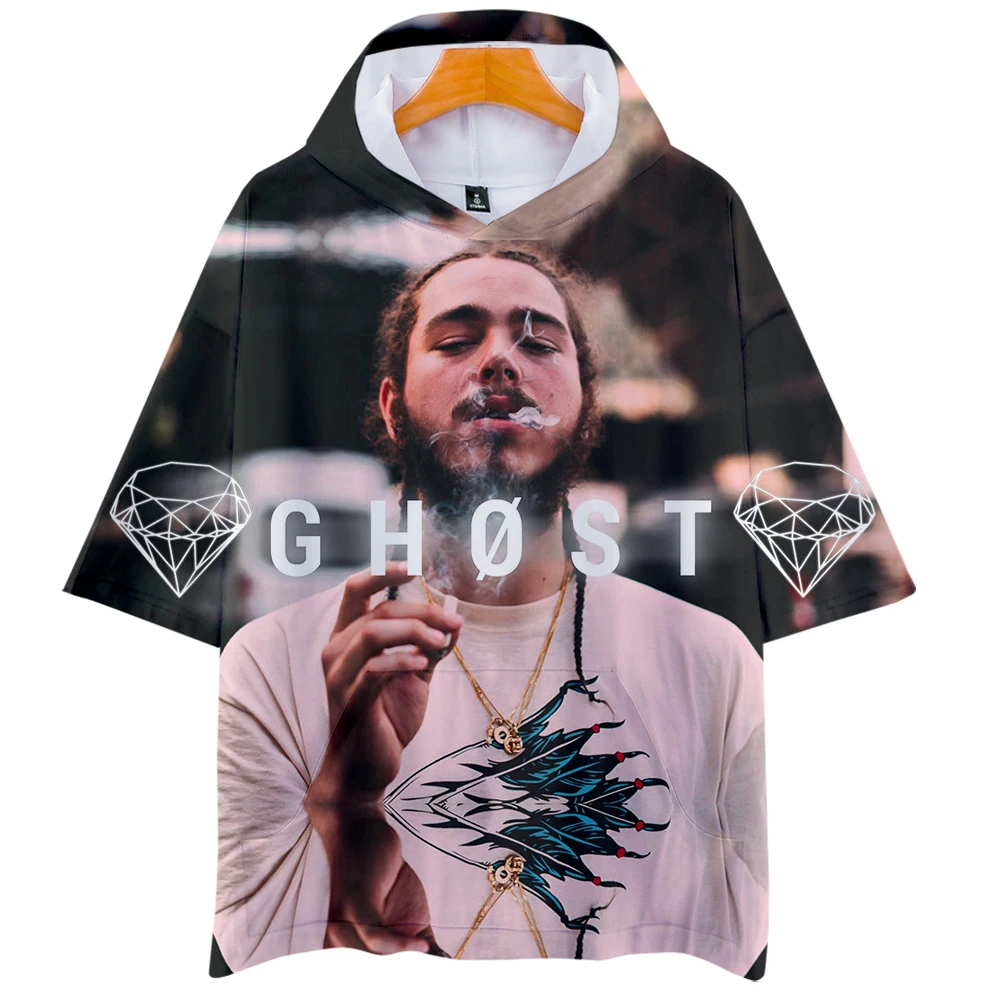 Женские/мужские футболки с капюшоном Post Malone модные 3D принтом летняя уличная