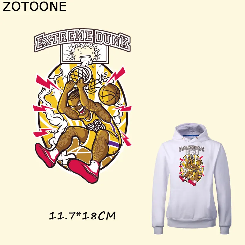 Крутые баскетбольные нашивки ZOTOONE с изображением баскетбольного человека утюгом