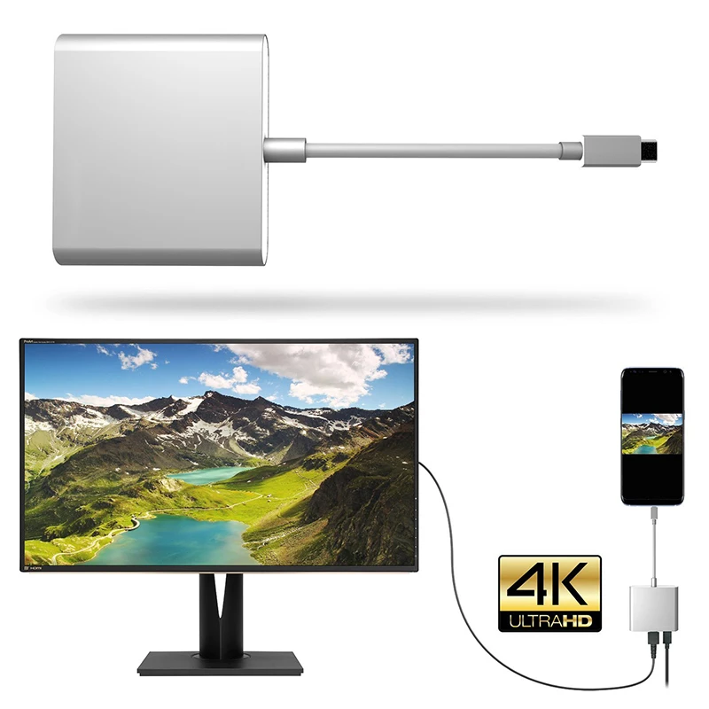 3 в 1 USB Type-C к HDMI 0 концентратор Type C Женский адаптер удлинитель для Nintendo Switch Samsung Galaxy