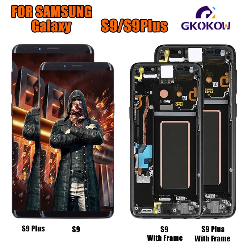 2960*1440 дисплей с ожога тени LCD рамкой для SAMSUNG Galaxy S9 + Plus G960 G965 сенсорный экран