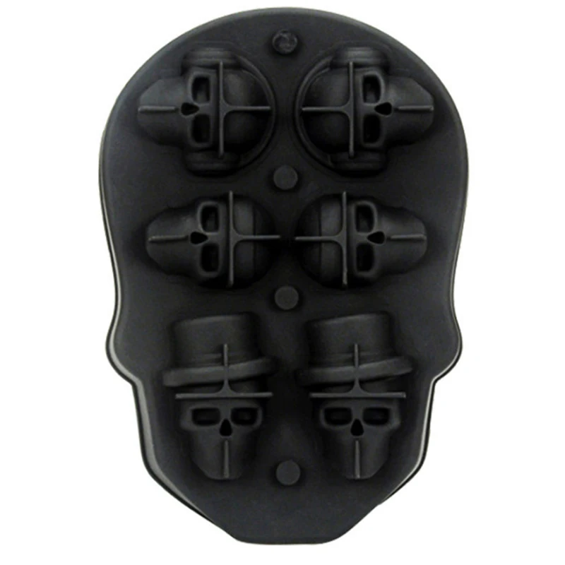 1PC 6 Hole Skull Shape 3D Ice Cube Mold Maker Bar Party Silicone Trays DIY Chocolate Sugar Cream Tools 993767 |