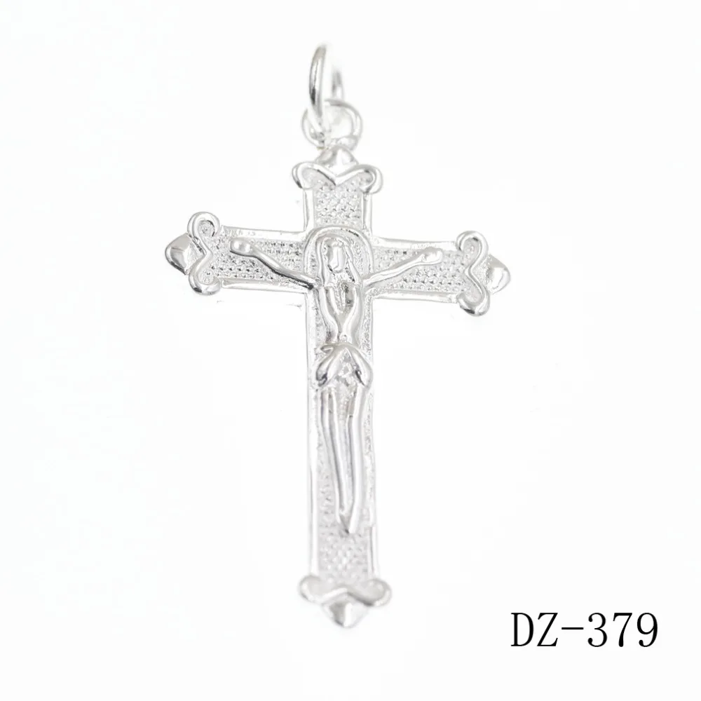 Женские серьги-гвоздики из серебра 925 пробы с подвеской в виде креста | Украшения