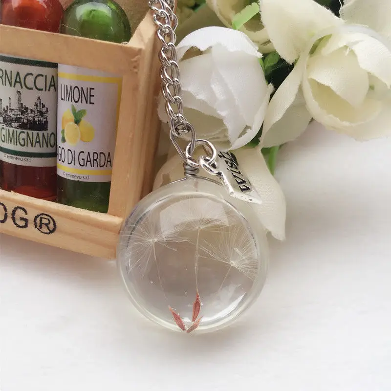 Fashion Women Real Dandelion Seeds Lucky Glass Wish Bottle Pendant Necklace | Украшения и аксессуары