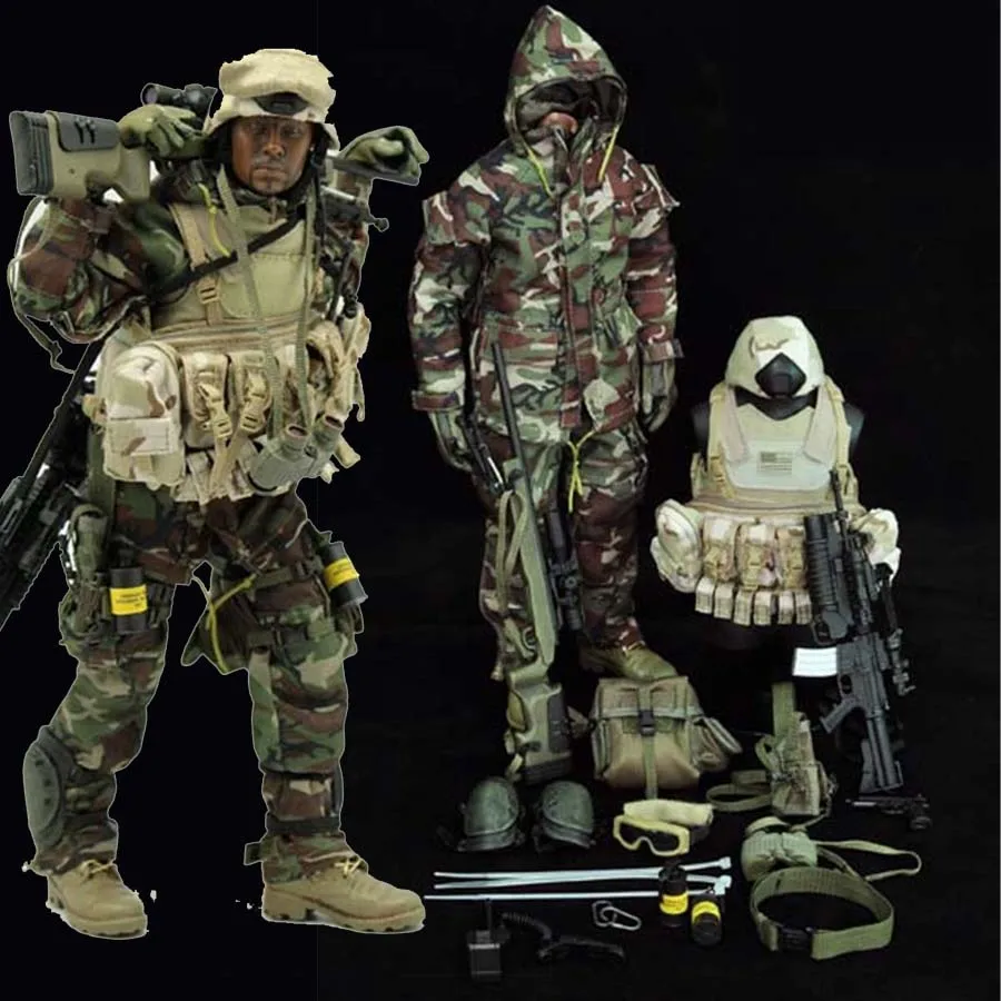 Mnotht 1/6 Solider Камуфляжный костюм США спецназ джунгли Снайпер модель комплект одежды