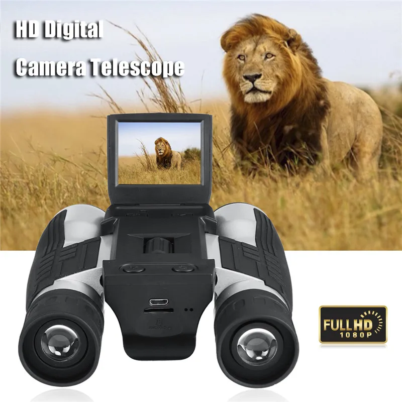 1080p 5MP 12X HD ЖК-экран Цифровая камера телескоп Бинокль фото видео камера COMS USB датчик записи 96 м/1000 м зум