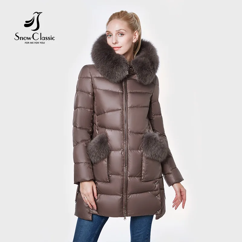 SnowClassic 2018 новая куртка Женская camperas mujer abrigo invierno пальто женщин парк лиса волосы