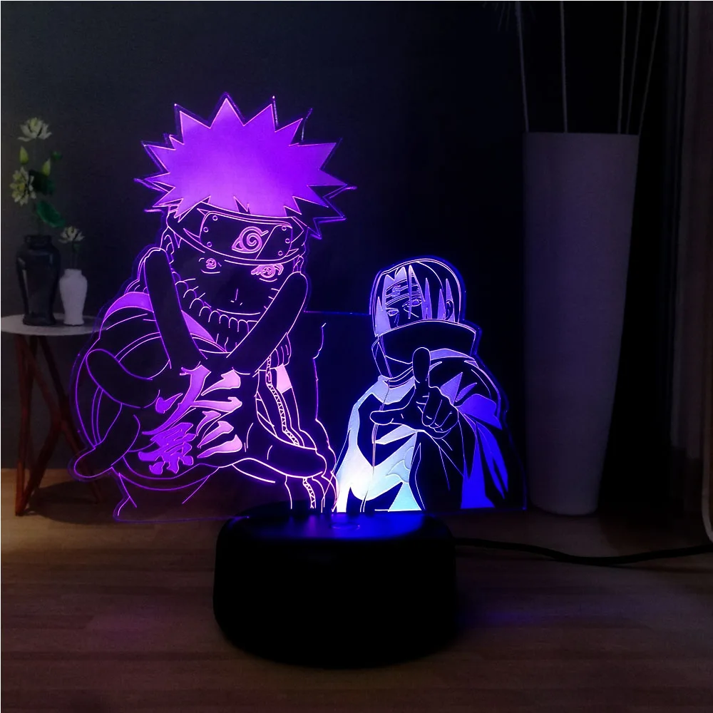 Uzumaki Naruto Uchiha Sasuke смешанные изменения 7 цветов Новый Dec атмосфера прикроватный
