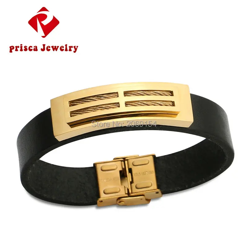 Men Jewelry Gold Bracelet Fashion Charms Link Chain Stainless Titanium Alloy Steel Cuff Bangle Trendy Wirtsband | Украшения и