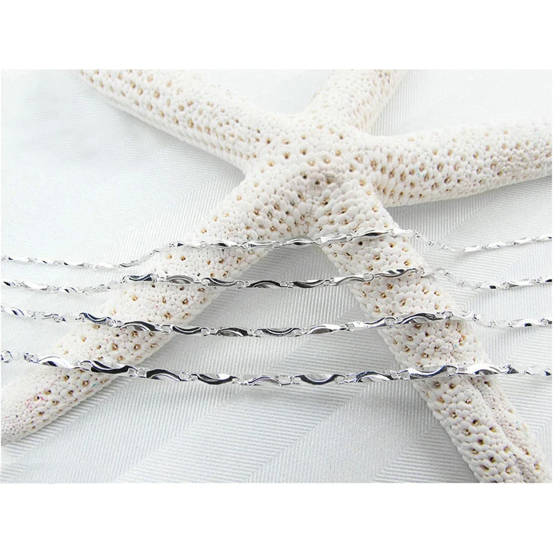 Тонкое колье с серебряным покрытием 9 Стильные цепочки фурнитура для ювелирных