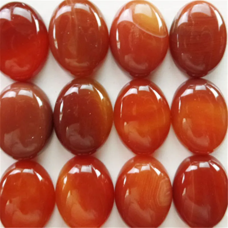 

(10 pieces/lot) Interesting Wholesale 18x13x5mm Red Stone Oval CAB CABOCHON ZJ2350