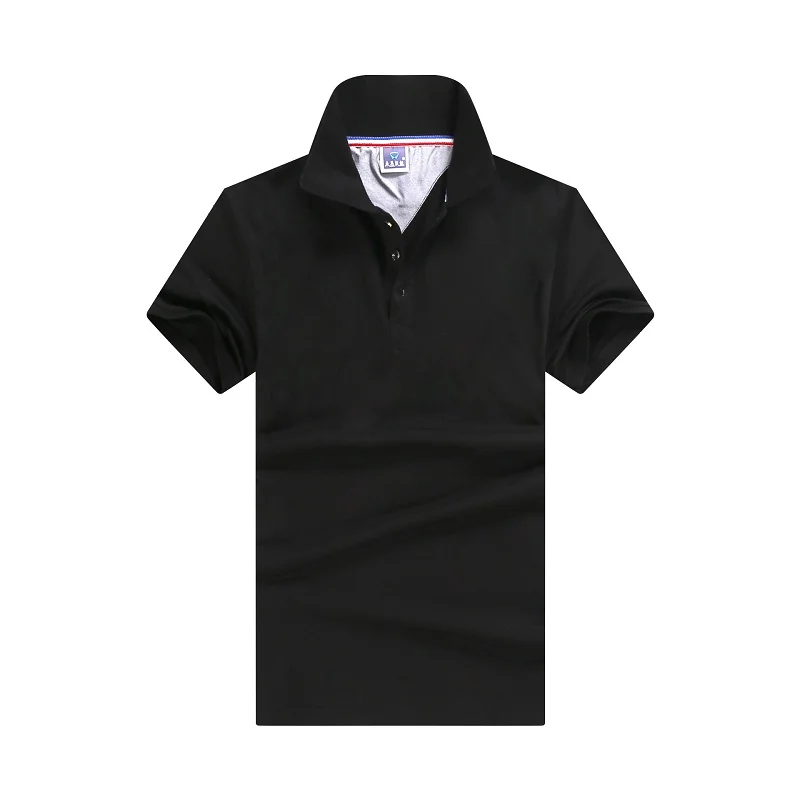 Осень 2018 мужские рубашки поло с коротким рукавом однотонные повседневные