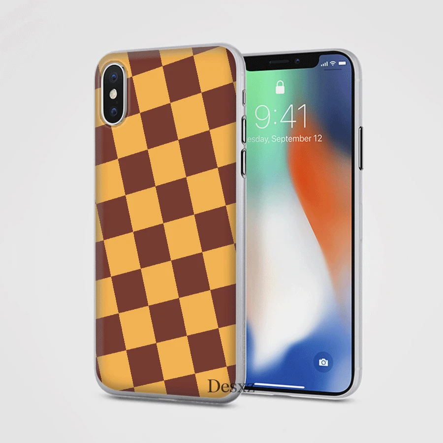 Чехол для мобильного телефона iPhone 7 8 Plus 11 Pro XR X XS Max 5 5S SE 6 6s клетчатая сумка в