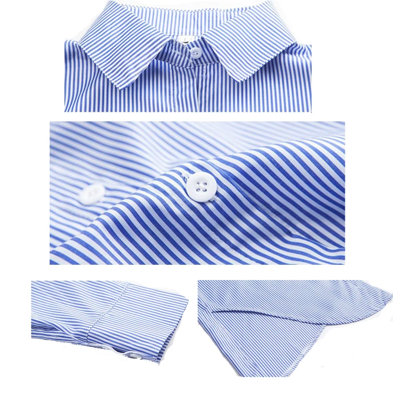 

2019 Spring Summer Korea Fashion Women Irregular Bandage Striped Shirts Female Single Breasted Full Sleeve Blouses HC143