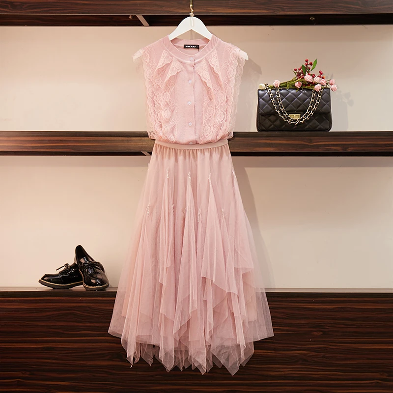 HAMALIEL/высококачественные летние костюмы с юбкой Модные женские розовые