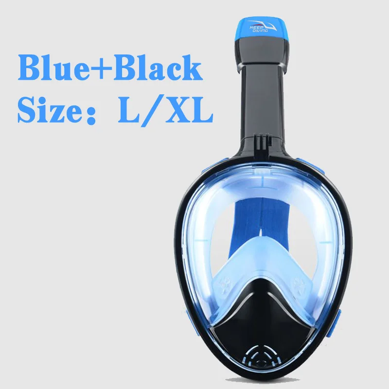 L XL Blue Black Полная маска для подводного плавания, новая маска для дайвинга, подводная противотуманная маска для женщин, мужчин, детей, для плавания, для подводного плавания - Цвет: L XL Blue Black