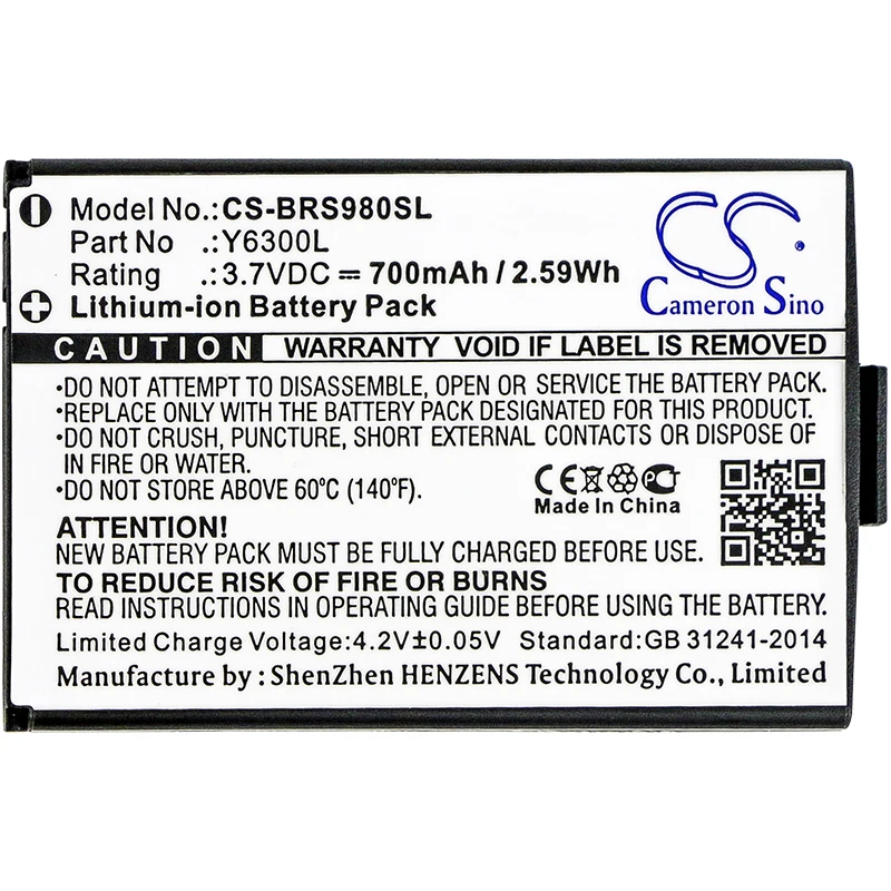 

Cameron Sino 700mAh Battery Blinc Y6300L for G2 ONEAL RF710 RF-730 RS-980 RT-712 RX-960 TORC V200 VCAN
