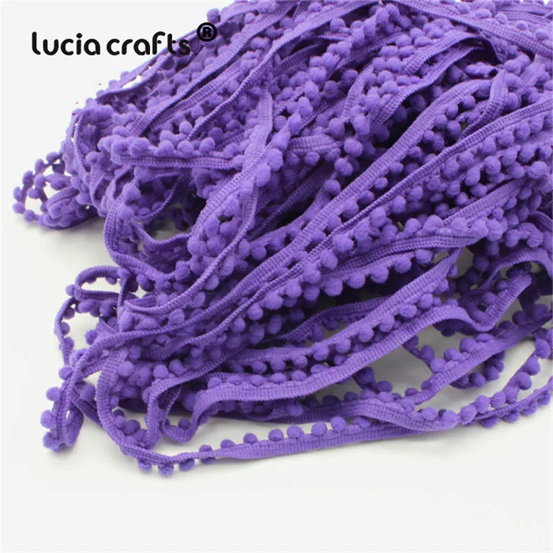Lucia crafts 12 ярдов/24 ярдов 10 мм помпоны отделка шар тесьма кружева бахрома ленты Ткань DIY Швейные аксессуары ручной работы K0601