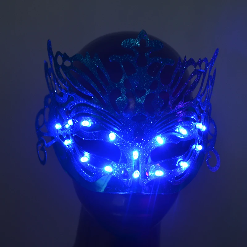 Светодиодная маска светящаяся с аккумулятором светодиодная одежда для