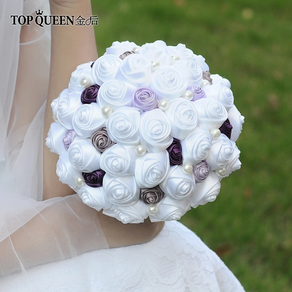 TOPQUEEN F5 букет Искусственные Свадебные цветы фиолетовый букет Бордовые цветы белый букет свадебная брошь букет