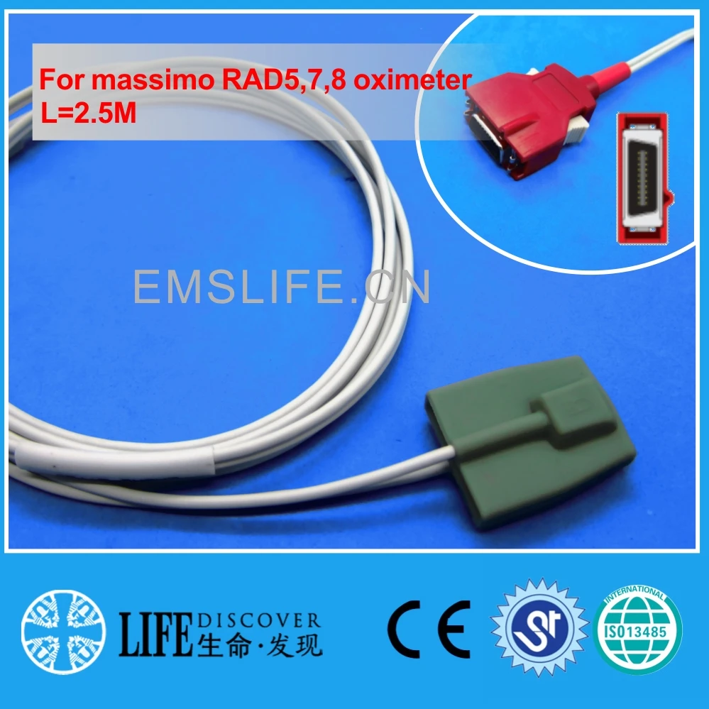 

Long cable child silicone finger tip spo2 sensor For massimo RAD5,7,8 oximeter