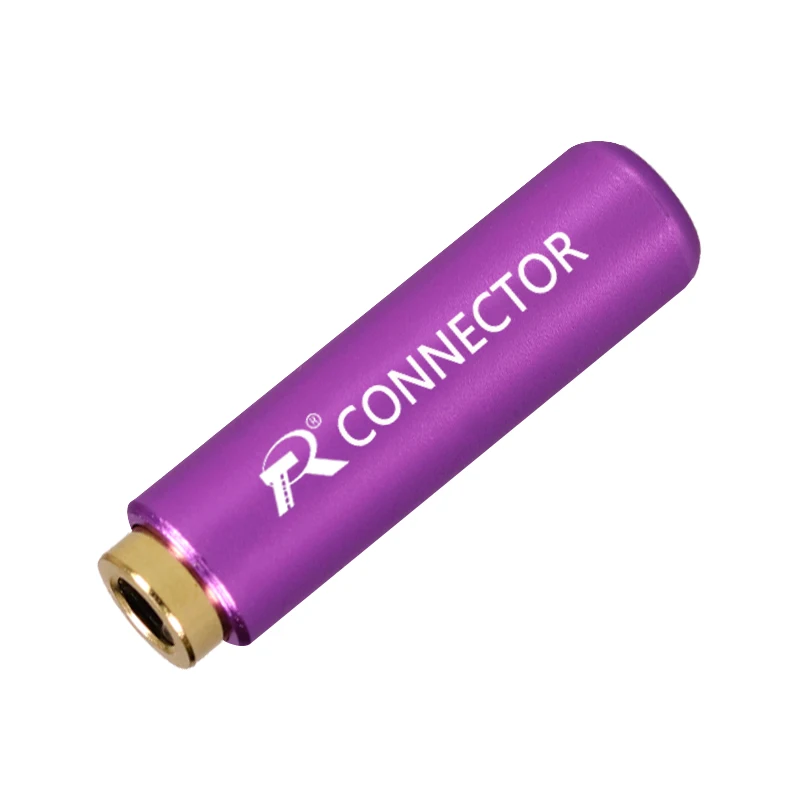 Purple 4 шт./лот 4 полюса стерео 3,5 мм мини джек алюминиевый корпус 3,5 гнездо аудио разъем наушники адаптер - Цвет: Purple