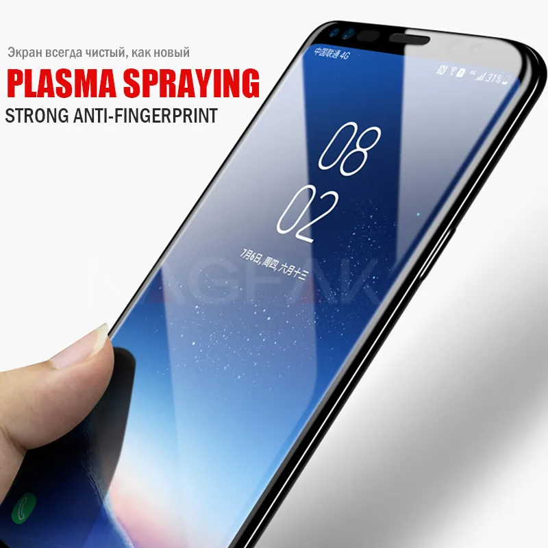 NAGFAK 5D закругленные края полное покрытие экрана протектор для samsung Galaxy S9 S8 Plus Note 8