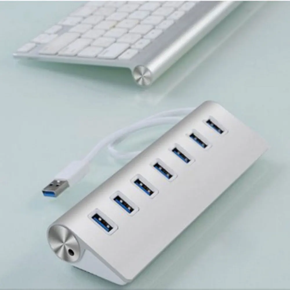 Leadzoe USB 3.0 концентратор 7-Порты и разъёмы Портативный высокое Скорость Алюминиевый
