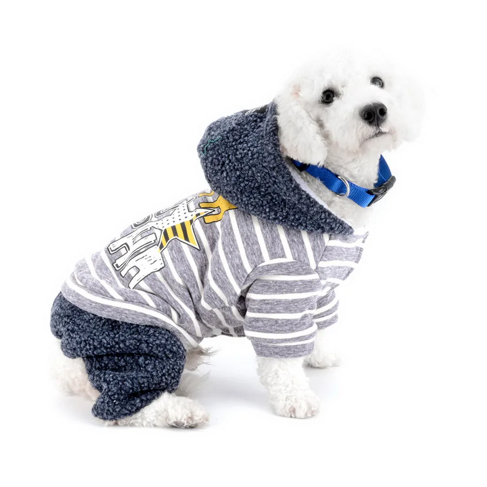 Новинка полосатый комбинезон для собак зимнее пальто мальчиков и девочек зимний