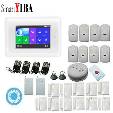 YB10834 SmartYIBA 4,3 дюймовый сенсорный экран wifi 3g WCDMA Беспроводная SOS домашняя охранная система охранной сигнализации Солнечная электросирена ip-видеокамера - Цвет: YB10834