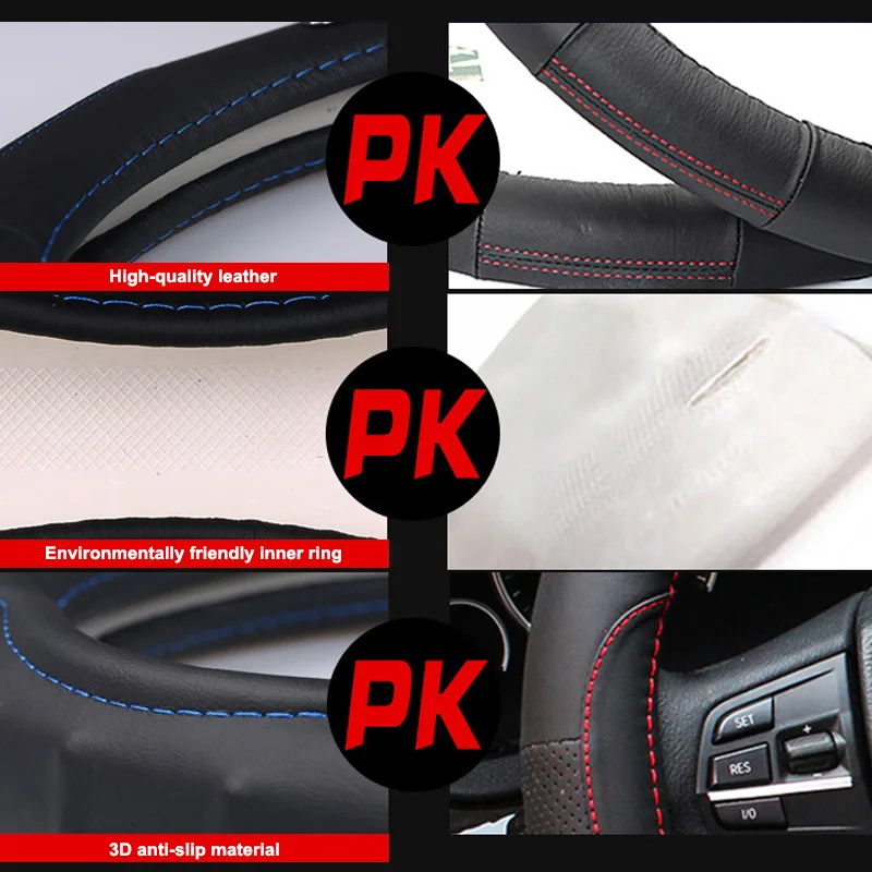 

Hot 1 Pcs Car Steering Wheel Cover Anti-slip Breathable Auto Interior Accessories BX
