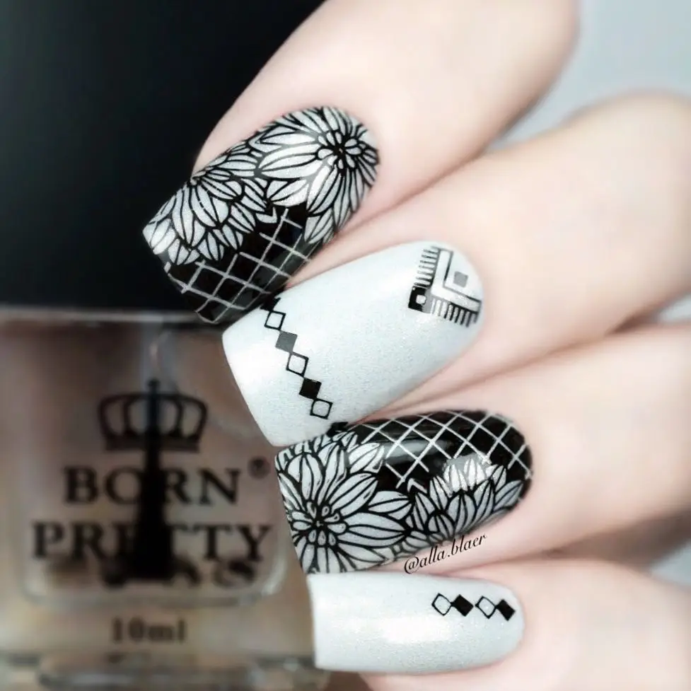 BORN PRETTY 1 шт. квадратная печать для дизайна ногтей шаблон ажурные цирковые эскизы Живопись дизайн изображения пластины для дизайна ногтей трафарет 11 узоров