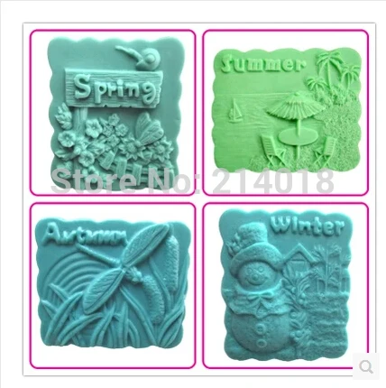 

Four Seasons Spring, Summer, Autumn, Winter silicone soap mold Cake decoration Cake mold manual soap mold fondant tools