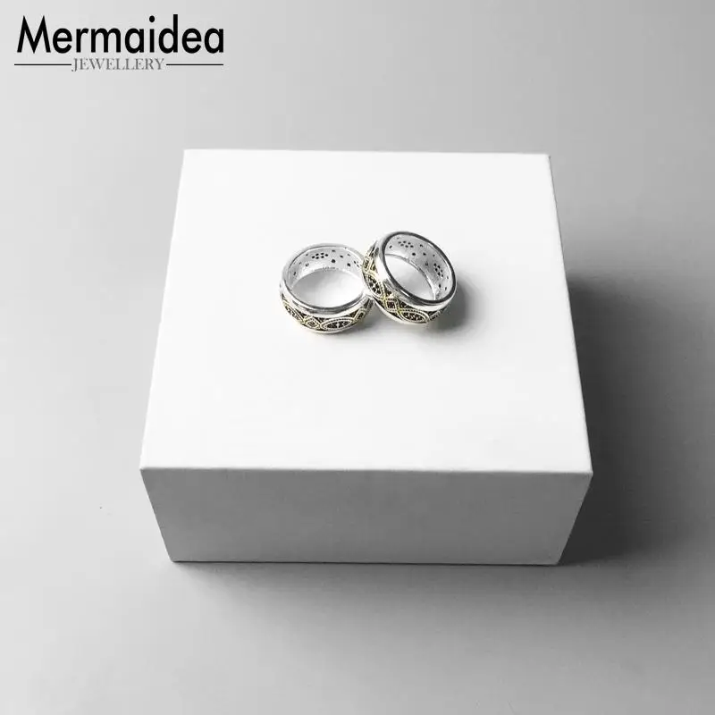 Золото Цвет Любовь Узел обручальные кольца 925 пробы серебро Анель Masculino Модные украшения модный подарок для Для женщин Для мужчин