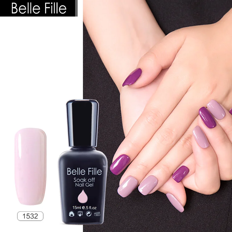 Belle Fille 237 цветной блестящий клей ногтей UV светодио дный гель лак для 15 мл