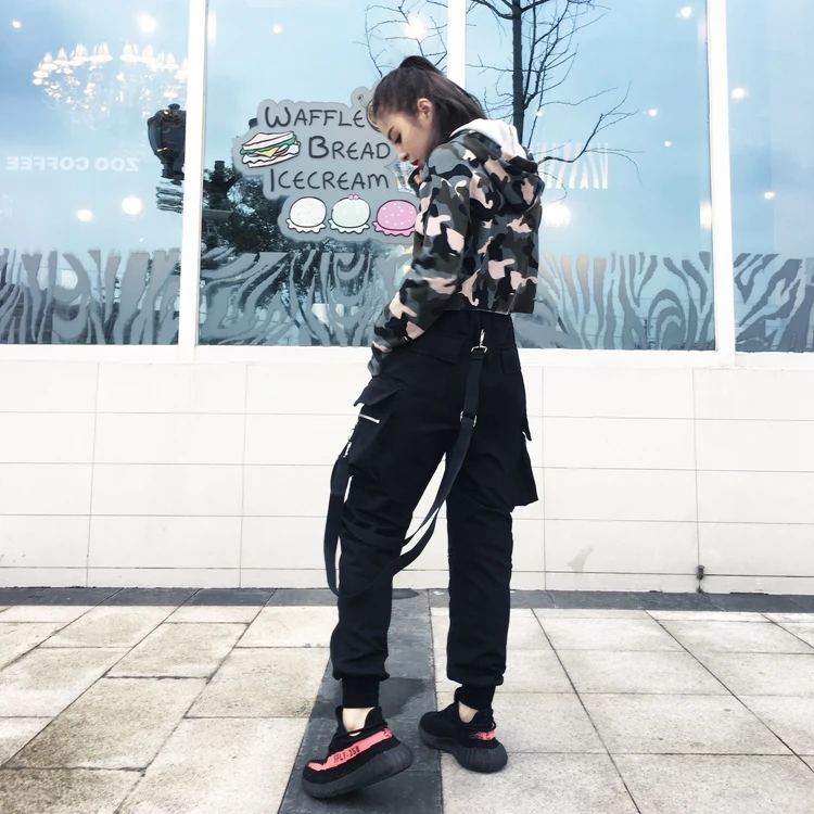 Новинка 2017 Свободные Комбинезоны с большими карманами для подростков на молнии